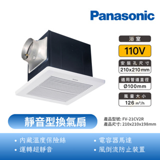 🔥 現貨免運 國際牌Panasonic FV-21CV2R 110V 220V 浴室換氣扇  靜音型換氣扇 無聲換氣扇