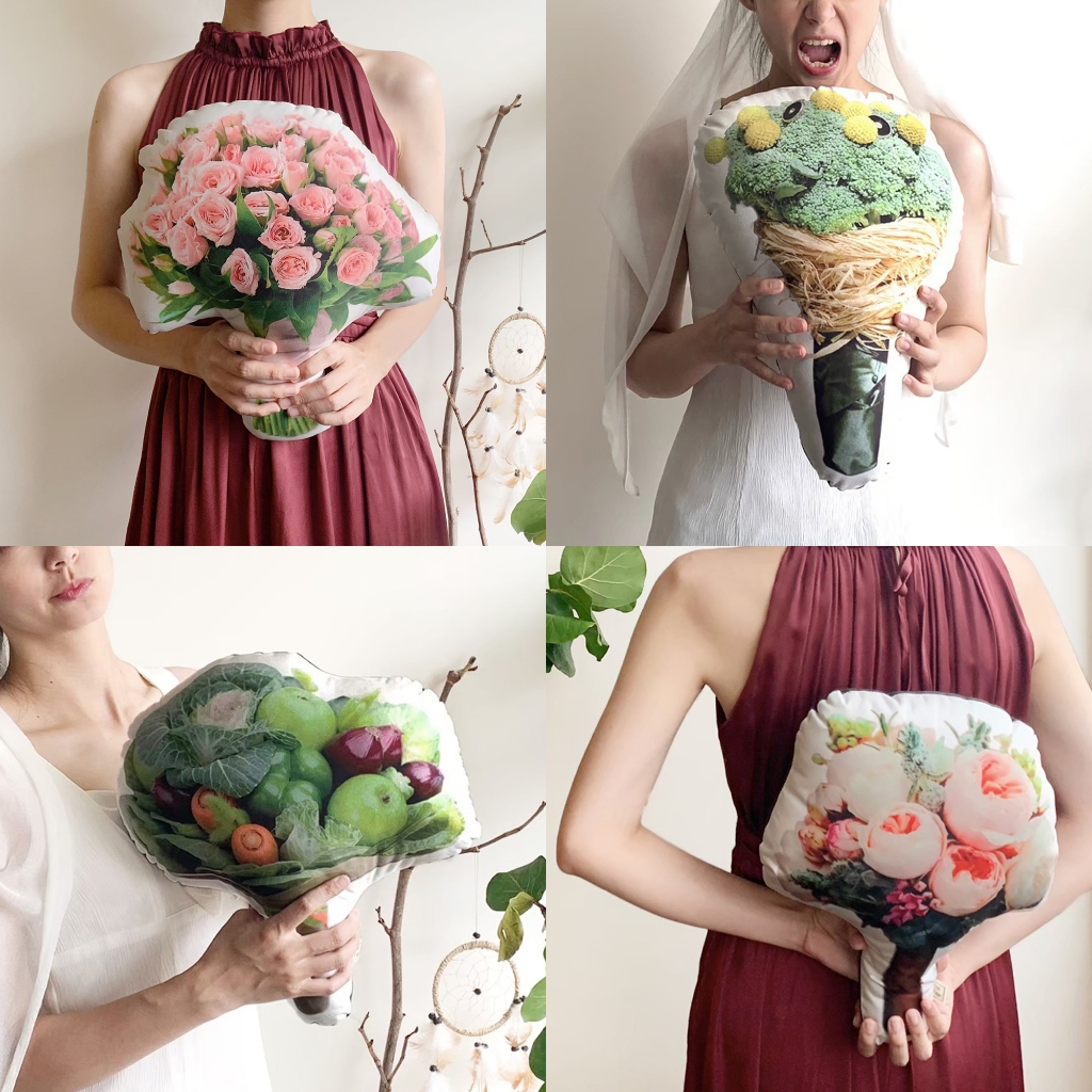 【捧花抱枕系列A】捧花抱枕 / 花椰菜抱枕 / 蔬菜抱枕 / 復古捧花 婚禮小物 佈置 道具 | 蝦皮購物
