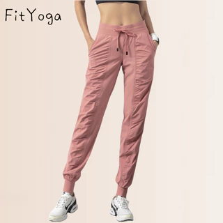 ❤️台灣現貨❤️（P4-5） FitYoga 運動褲女新款速乾透氣健身休閒束腳寬鬆顯瘦口袋跑步瑜伽