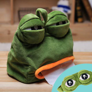 快速出貨▾附電子發票 綠色悲傷蛙面紙盒 青蛙面紙套 pepe大眼青蛙 佩佩蛙 青蛙面紙盒 醜醜蛙 衛生紙套 衛生紙盒