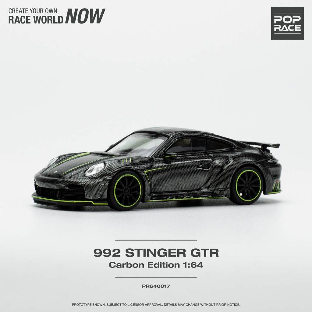 [玩三工作室] 送膠盒 POP RACE 保時捷 992 STINGER GTR CARBON EDITION 消光黑 | 蝦皮購物