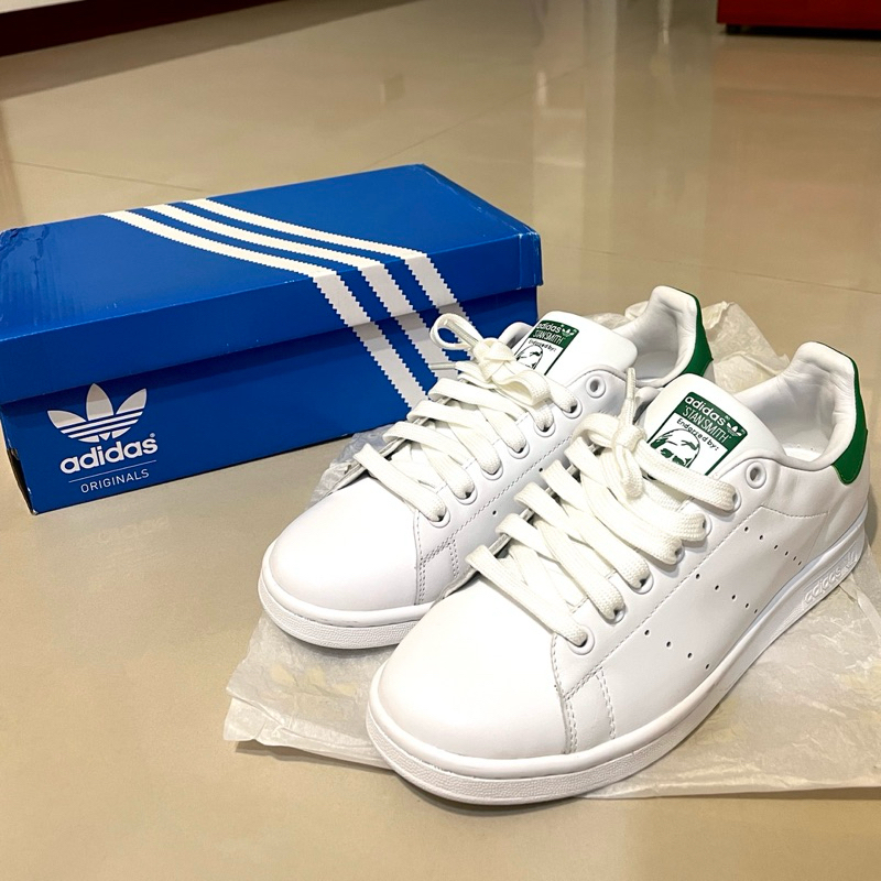 Adidas 愛迪達Stan smith 綠尾US 9號26.5cm休閒鞋極新白鞋男鞋| 蝦皮購物