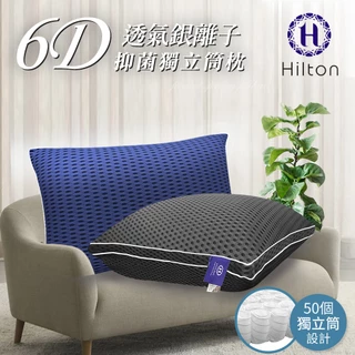 特賣專區【Hilton 希爾頓】 酷涼超透氣銀離子獨立筒枕 買一送一