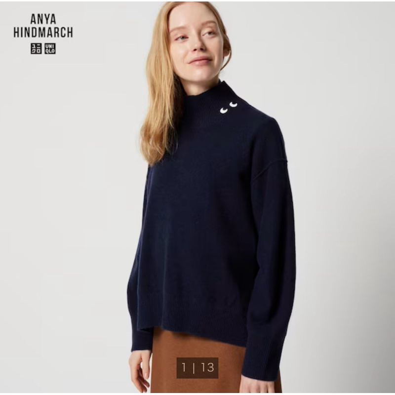 日本帶回）現貨Uniqlo Anya Hindmarch 羊絨高領毛衣468869 | 蝦皮購物