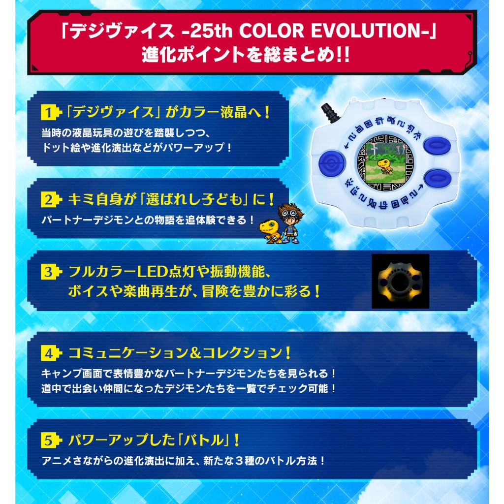 BANDAI 萬代數碼寶貝大冒險25周年彩色進化儀DX套裝版通常版石田