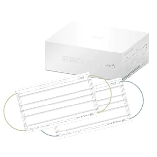 CSD中衛 醫療彩色口罩 - Simply White SS24 彩色耳帶編織款-若芽綠、露草藍(30片/盒)