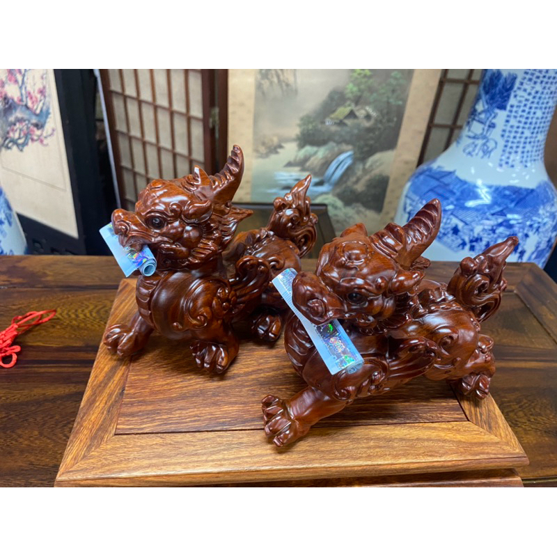 香川家居】高雄展示廳《花梨木黑檀木貔貅》財位開運木雕飛天貔貅