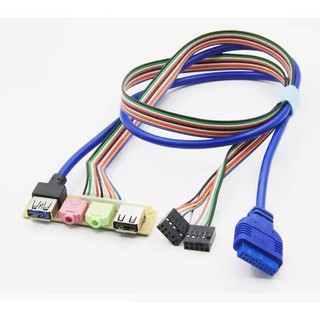 USB 3.0 2.0 3.5mm 音源孔 機殼 主機板 前置面板 前置擋板線 USB 擴充卡 (6.8公分) | 蝦皮購物