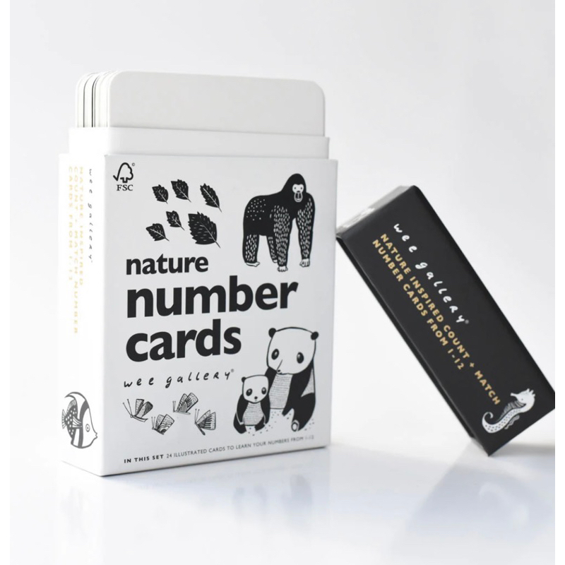 美國 Wee Gallery 大自然數字圖卡 閃卡 黑白卡 nature number cards | 蝦皮購物