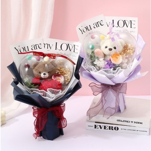 【盒情盒禮】心型波波球(3入/盒) DIY花束 透明球 兔子啵啵球 壓克力球 透明圓球 乾燥花 永生花 塑膠球 生日禮物 | 蝦皮購物
