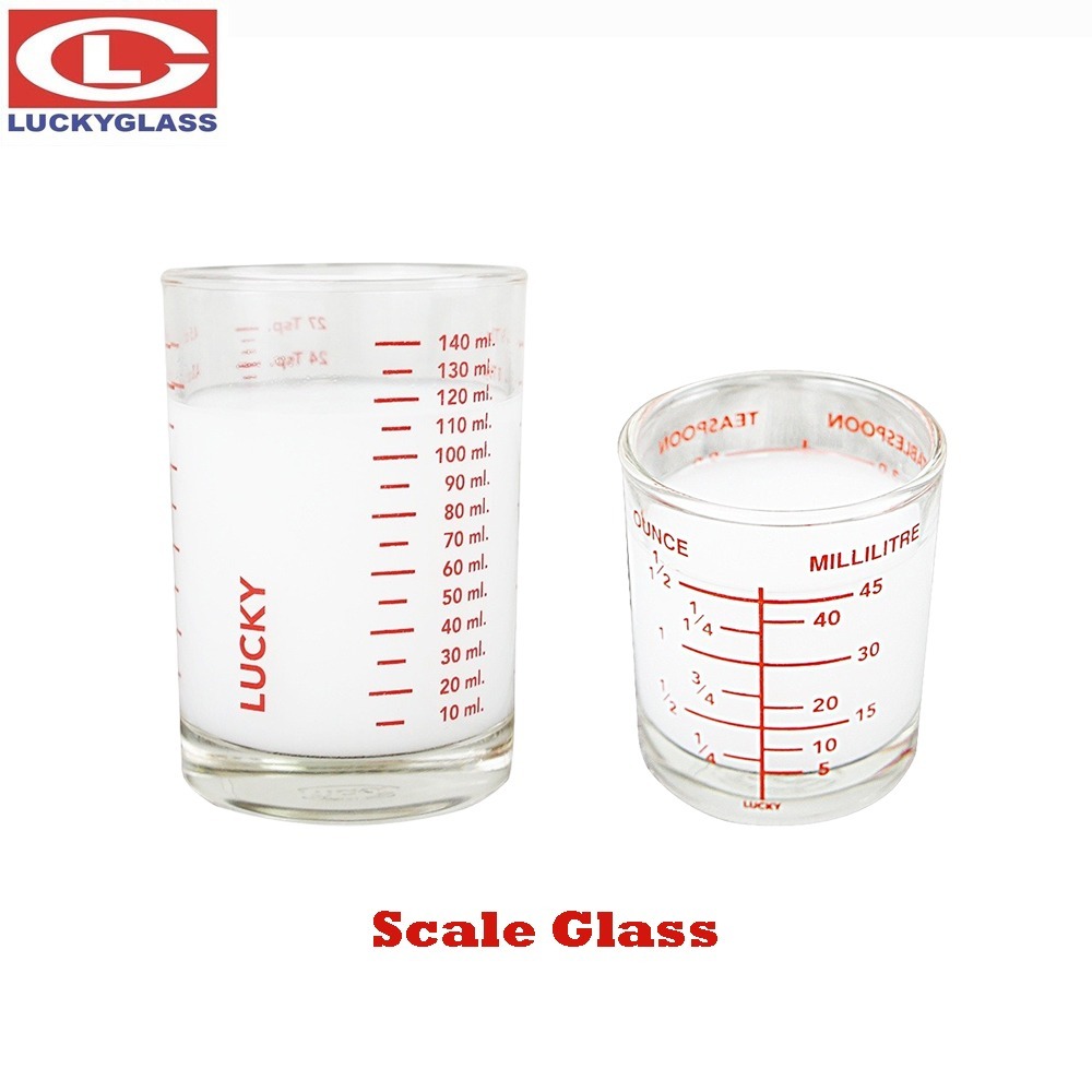 【泰國LUCKY】Scale Glass 刻度杯 45ml 140mL 量杯 盎司杯 濃縮杯 SHOT杯 刻度玻璃杯 | 蝦皮購物