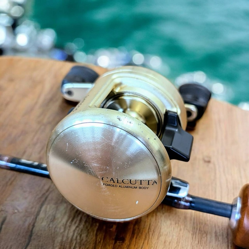 二手shimano calcutta chinu 1000 金康黑康兩軸式黑鯛捲線器岸拋管理池