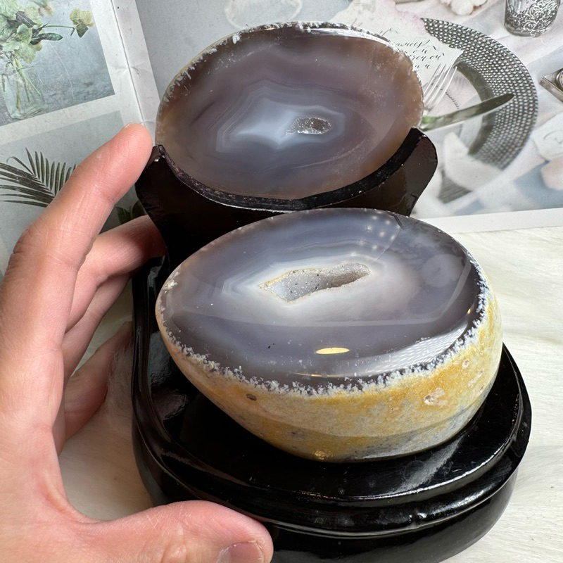 17號1134公克♥️天然全拋光巴西瑪瑙聚寶盆瑪瑙晶洞瑪瑙水晶洞送禮收藏