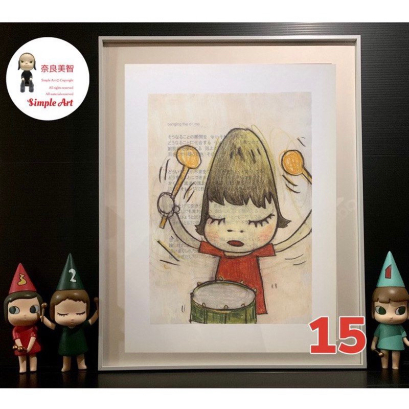奈良美智絕版海報👍橫濱三年展原寸「含框」海報橫濱物語Drawing