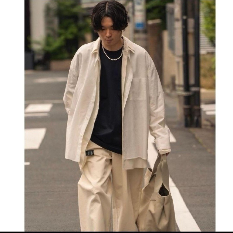 21AW/OVERSIZED LAYERED GAUZE SHIRT/長袖シャツ stein OVERSIZED LAYERED GAUZE SHIRT