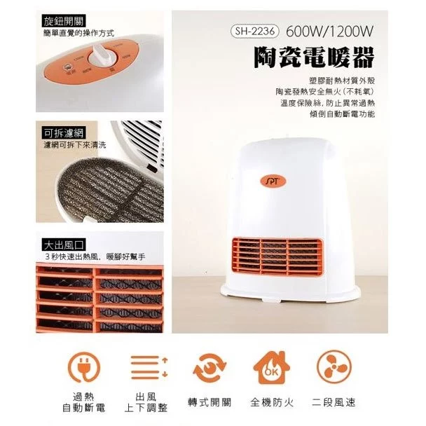 【開箱推薦】尚朋堂 SH-2236 陶瓷電暖器：小坪數救星，冬日裡最溫暖的「暖腳神機」！