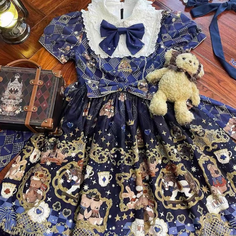 星之暖暖 lolita 《餘量予約》 熊熊幻想曲 jsk op 斗篷 免運 正品 小熊 熊熊 華麗 蘿莉塔 姬袖 洋裝 | 蝦皮購物
