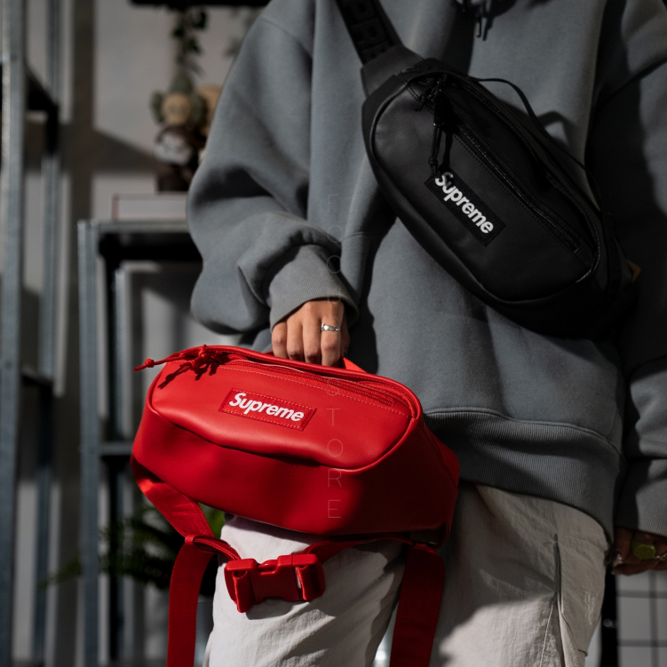 Focus Store】現貨秒發Supreme Leather Waist-bag 牛皮腰包兩色| 蝦皮購物