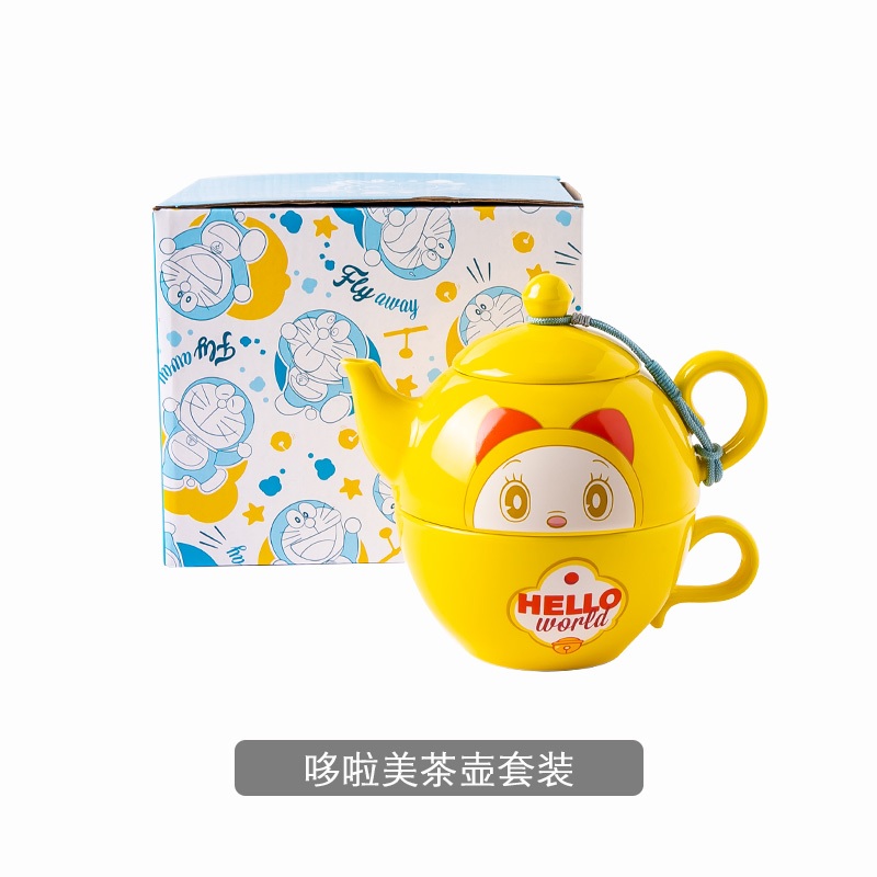 現貨】正版哆啦A夢茶壺高顏值壺身+茶杯套裝泡茶禮物小叮噹哆啦美哆啦a