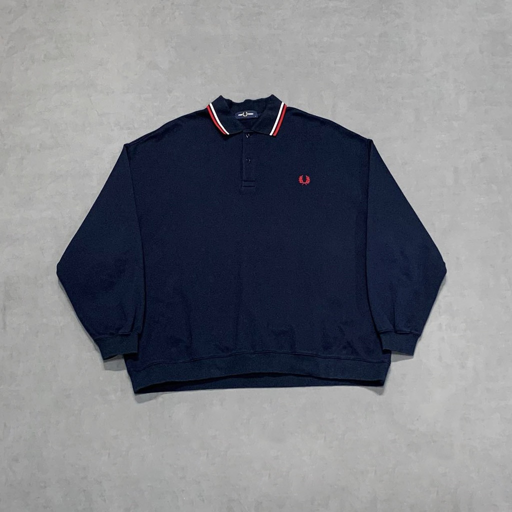 工工買取】Fred Perry X Beams 別注款Long Sleeve Polo衫藍紅| 蝦皮購物