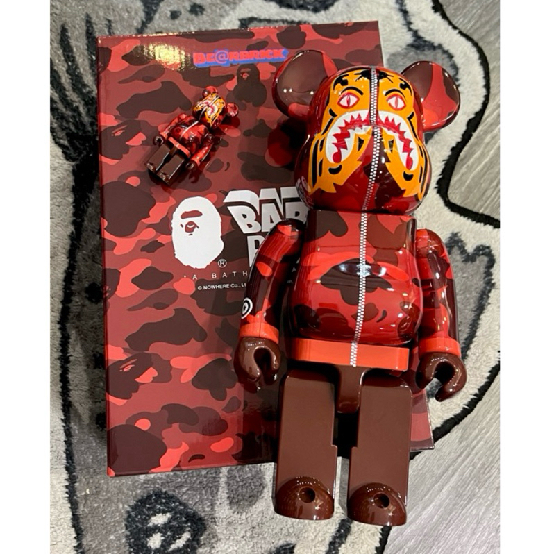 BLS • 已拆Be@rbrick BAPE®︎ CAMO TIGER 400% + 100% Bape 紅老虎聯名