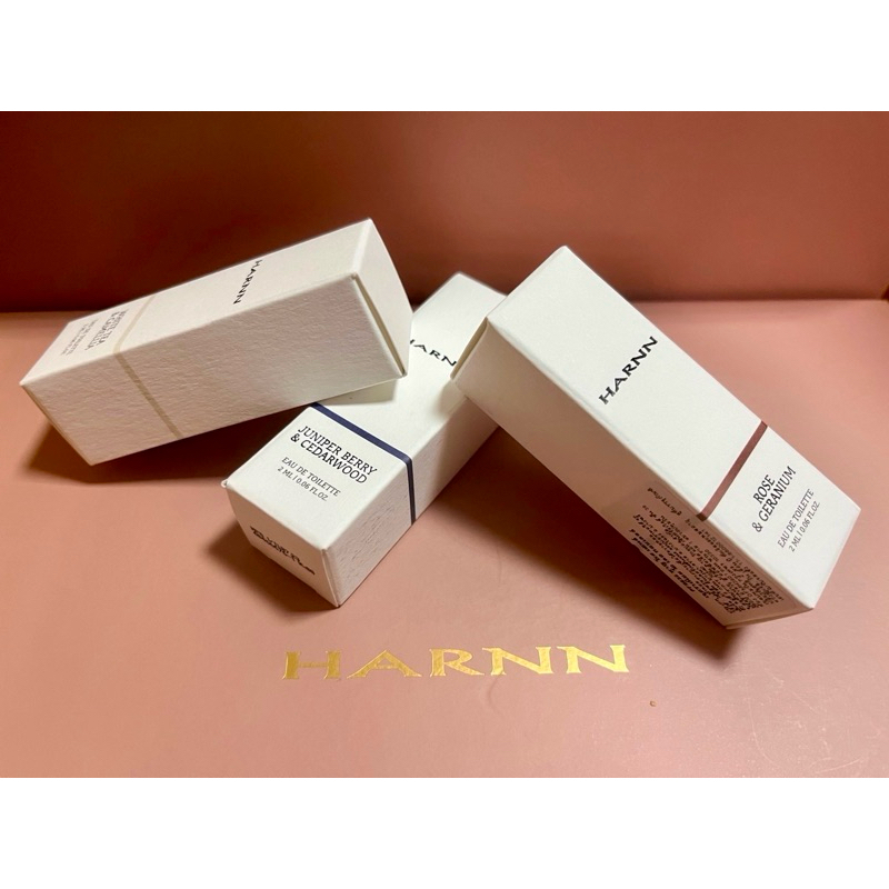 Harnn 香水小樣三入組2ML*3 杜松與雪松、白茶與山茶花、玫瑰天竺葵