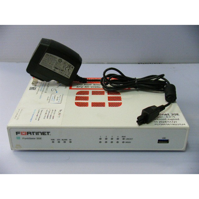 Fortinet Fortigate 30E UTM Firewall 授權至/24/25含原廠電源 Fortinet Fortigate 30E UTM Firewall 授權至/24/25含原廠電源