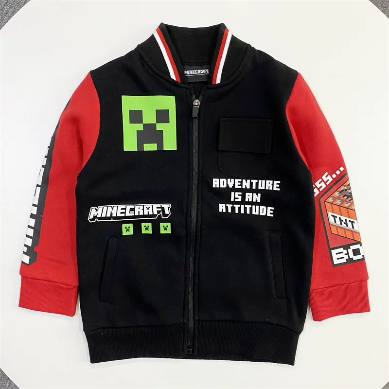 現貨 ️2024最新款Minecraft 我的世界麥塊苦力怕創世神衣服棉質外套男童上衣薄絨棒球外套衣服 | 蝦皮購物