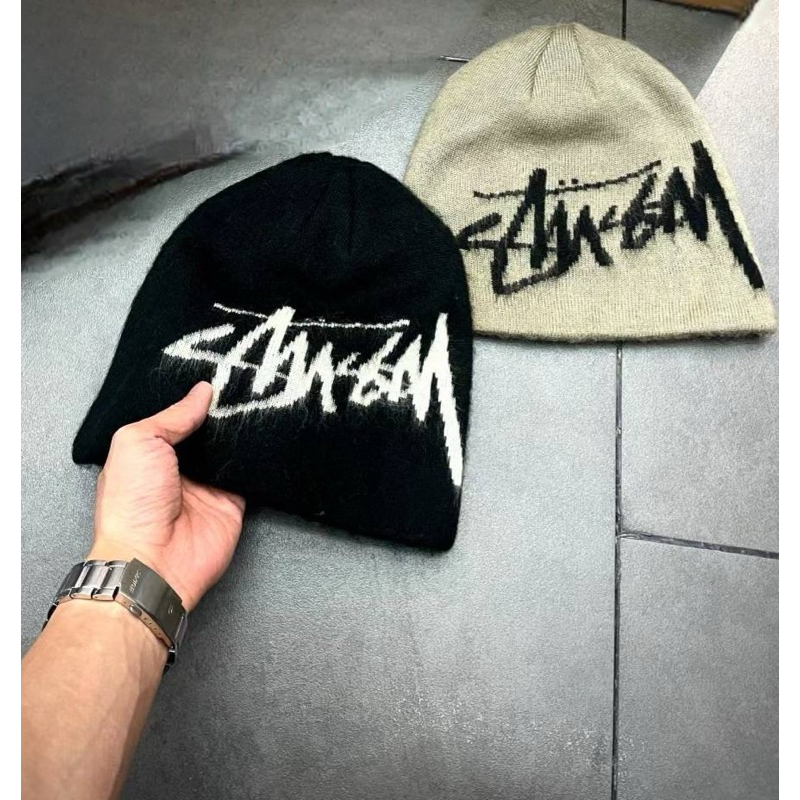 Stussy Skullcap Brushed Out Stock Logo絲絨毛帽/冷帽🔥🔥(黑色,沙色)