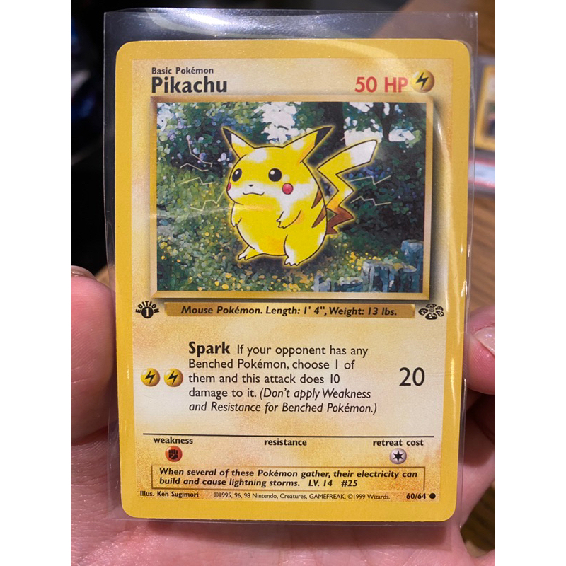 [阿旭收藏]1999 PTCG 寶可夢 pokemon 叢林皮卡丘 初代 首刷 first edition 60/64 | 蝦皮購物