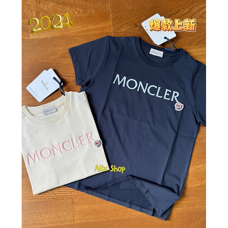 MONCLERホワイトＴシャツ 95cm ロゴ刺繍付き White Large Logo T-Shirt - kids atelier