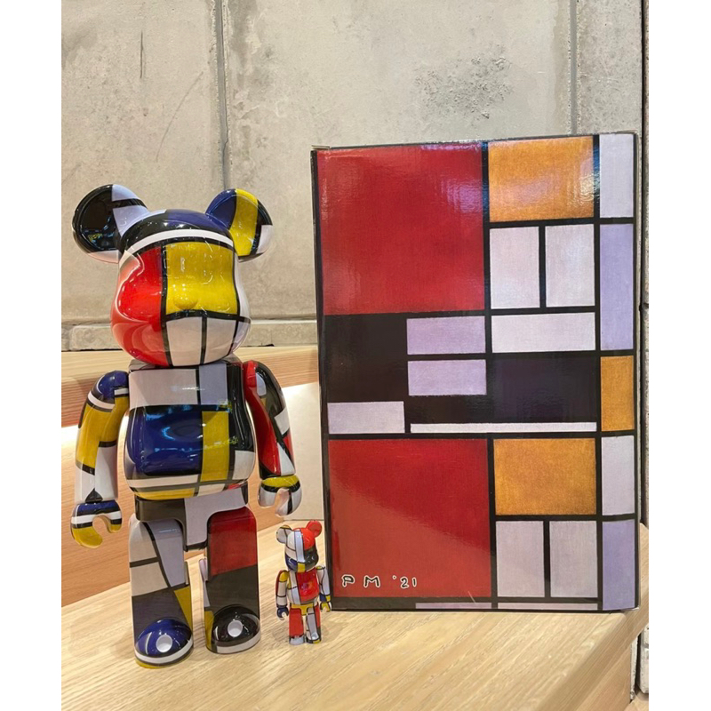 BE@RBRICK Piet Mondrian 100% & 400% Bearbrick MEDICOM TOY
