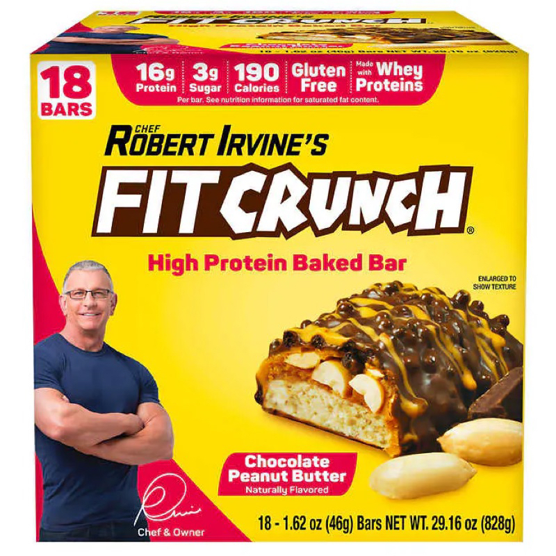 2026-02主廚 Robert Irvine’s Fitcrunch 巧克力花生醬乳清 蛋白棒 1.62 盎司 | 蝦皮購物