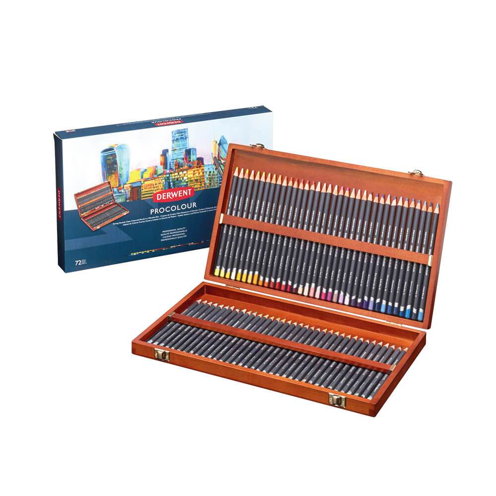 Derwent 英國得韻德爾文PROCOLOUR 油性色鉛筆木盒套組24 48 72色【時代