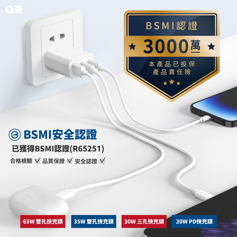 Q哥氮化鎵快充頭評價：20W到65W怎麼選？iPhone、三星充電器實用心得 (4/14)