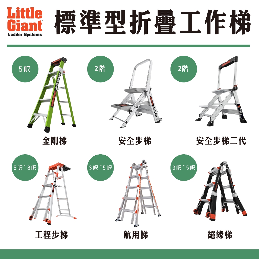 美國小巨人 金剛梯 工作梯 航用梯 安全步梯 摺疊梯 工程步梯 A字梯 工具梯 絕緣梯 附發票 含運 二年保固 | 蝦皮購物