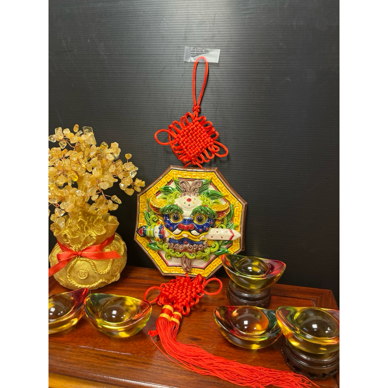 居家風水🙏16公分八卦劍獅交趾陶.龍軒名作家手工黏陶制作| 蝦皮購物