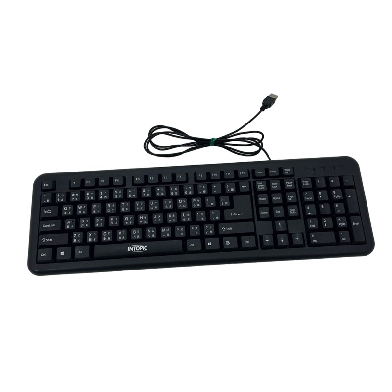 二手 INTOPIC KBD-89 防潑水 低噪音 USB有線標準鍵盤 鍵盤 清晰耐磨絲印字體 防液體潑濺 | 蝦皮購物