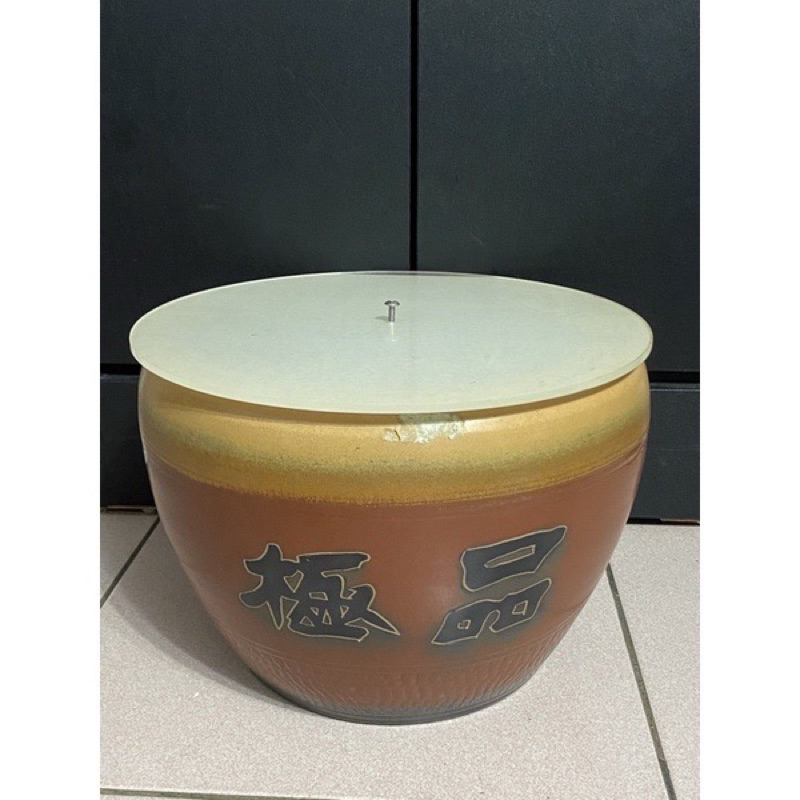 酒甕 米甕 蜜餞甕 陶瓷甕 壓克力蓋 易碎品 運送有風險 直徑36cm 高23cm | 蝦皮購物