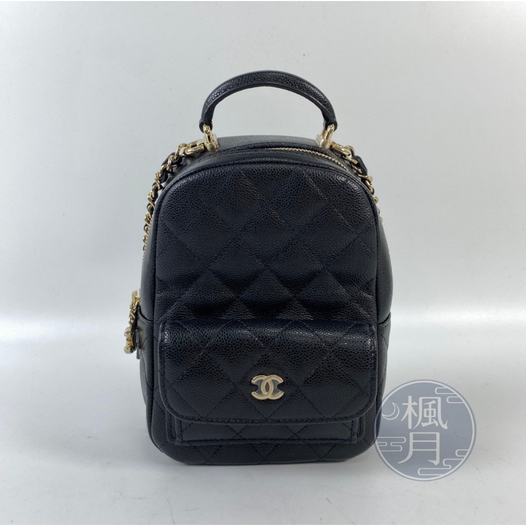 CHANEL AP3753 晶片款 黑金荔枝迷你後背包 後背包 手提包 肩背包 精品包包 時尚精品包 時尚休閒包 | 蝦皮購物