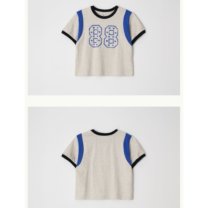 2色💕韓國品牌Ronron LINGER HEART 88 CROP T SHIRT愛心短T