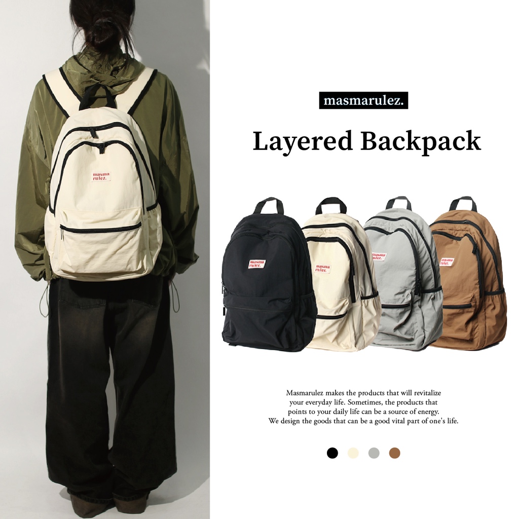 Masmarulez台灣總代』原廠公司貨＊Layered backpack 多層後背包/多功能後背包/電腦包/後背包 | 蝦皮購物