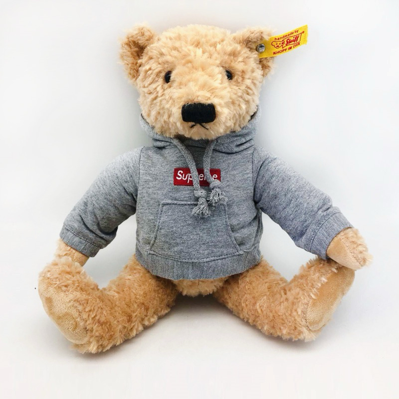 全新限量免運18FW Supreme x Steiff box logo泰迪熊娃娃玩偶公仔配件擺