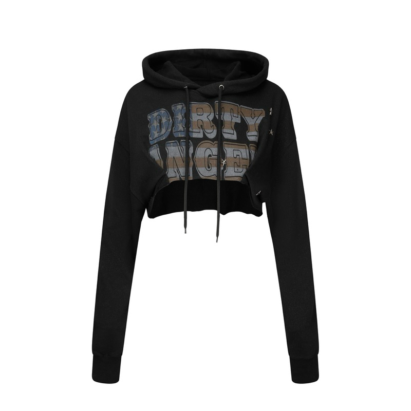 トップス sculptor Glitter Flag Crop Hoodie Raw Glitter Flag Crop Hoodie Raw – Sculptor