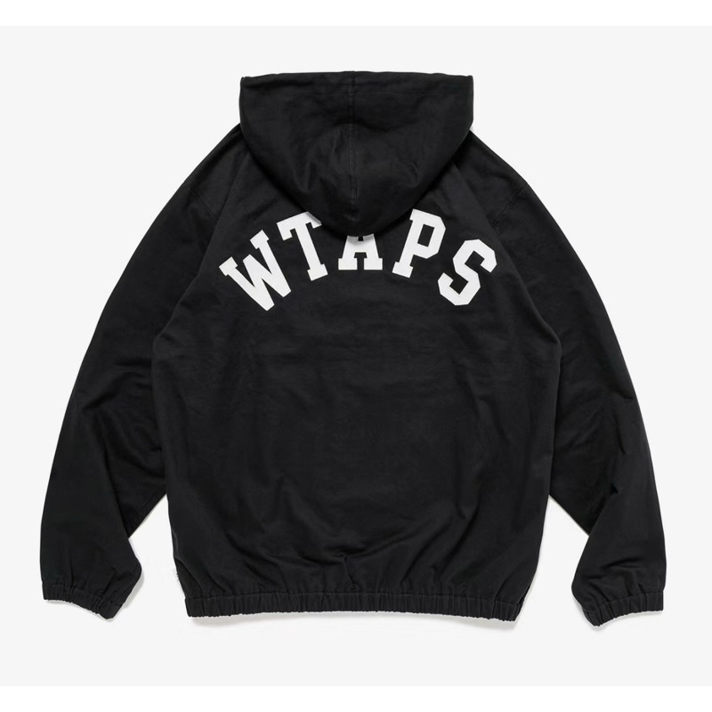 WTAPS D00M / JACKET / COTTON. TWILL 連帽刺繡字體外套黑色