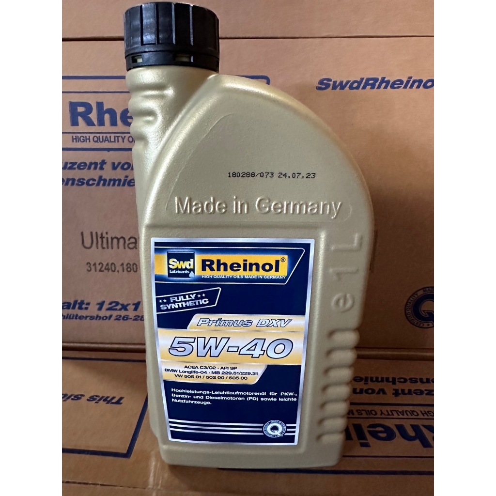 德國萊茵 SWD RHEINOL Primus DXV SAE 5W40 高效能全合成機油 SP認證 德國原裝公司貨 | 蝦皮購物