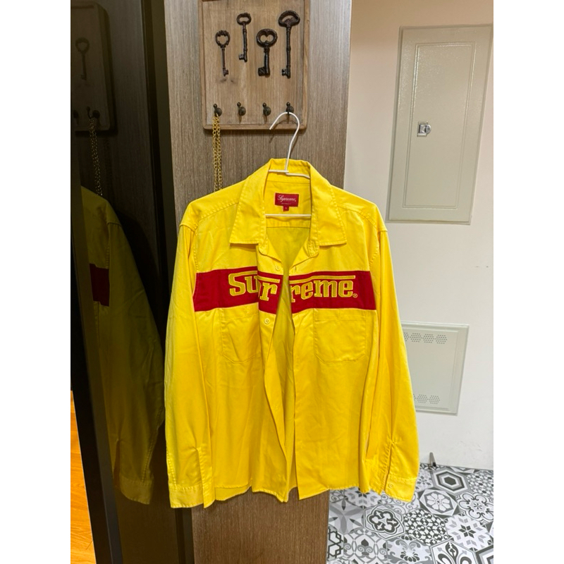 supreme 黃色長袖襯衫| 蝦皮購物
