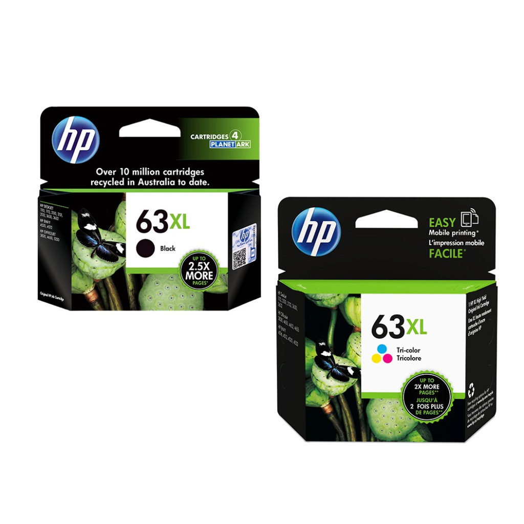 4 Cartuchos De Tinta 63XL Para HP Deskjet, OfficeJet, ENVY | Negro Y Tricolor | Alta Capacidad
