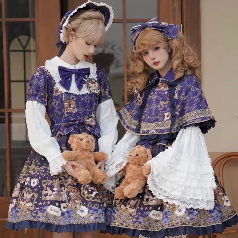星之暖暖 lolita 《餘量予約》 熊熊幻想曲 jsk op 斗篷 免運 正品 小熊 熊熊 華麗 蘿莉塔 姬袖 洋裝 | 蝦皮購物