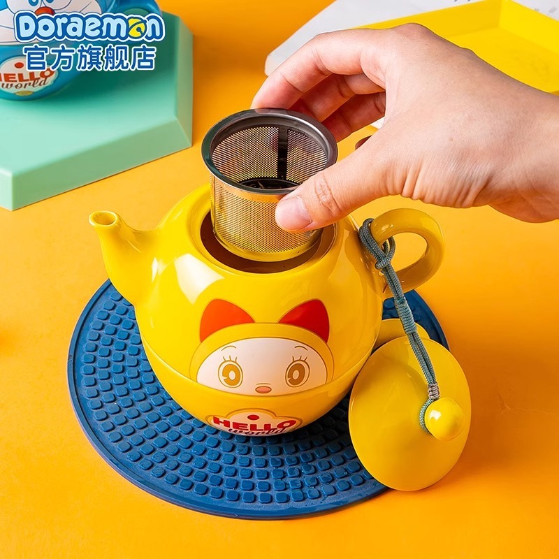 現貨】正版哆啦A夢茶壺高顏值壺身+茶杯套裝泡茶禮物小叮噹哆啦美哆啦a